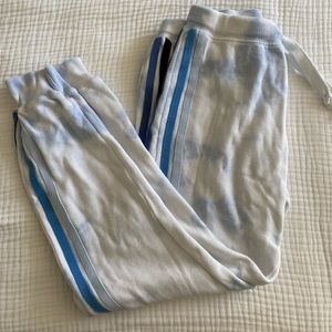 Vintage Havana Blue Tie Dye Sweatpants / Joggers with stripes. Size small.